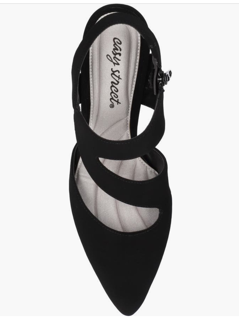EASY STREET Pointed Mary Jane Slingback with Crisscross Straps Size 7W